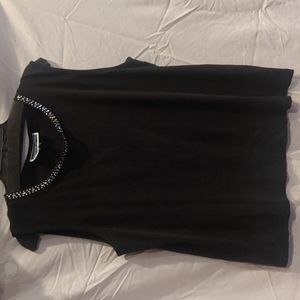 Karen Scott Women's Black embellished shell